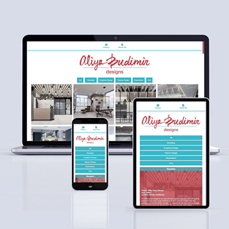 Interior and graphic designer website mockup